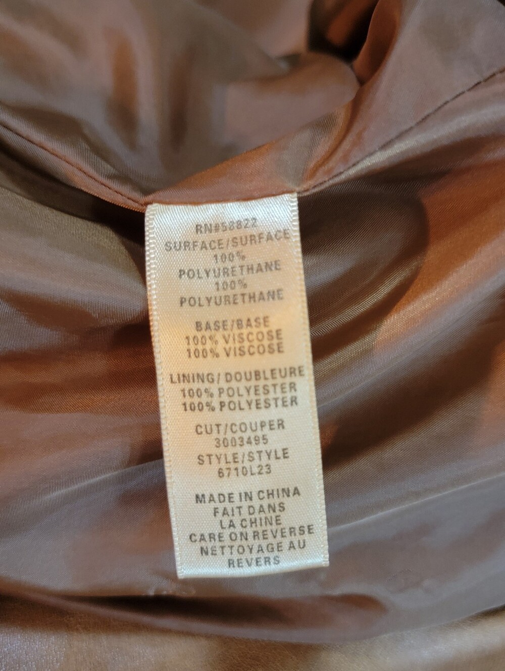 Max Studio Cognac Faux Leather Moto Jacket Size M - Picture 7 of 8